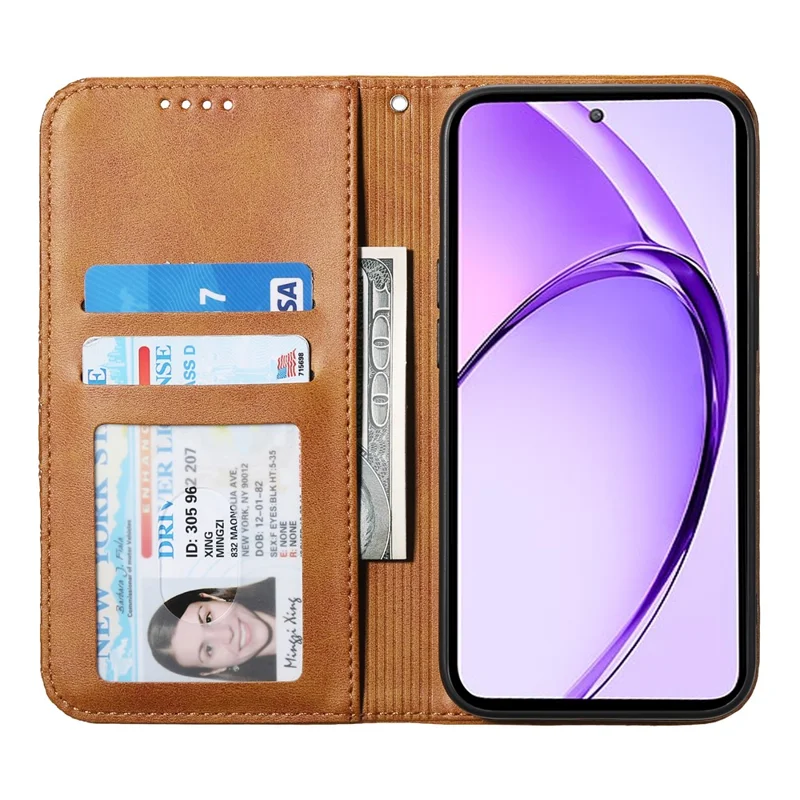 For Oppo A3 Pro (Global) 5G Case Calf Texture PU Leather Phone Cover with Wallet - Yellow