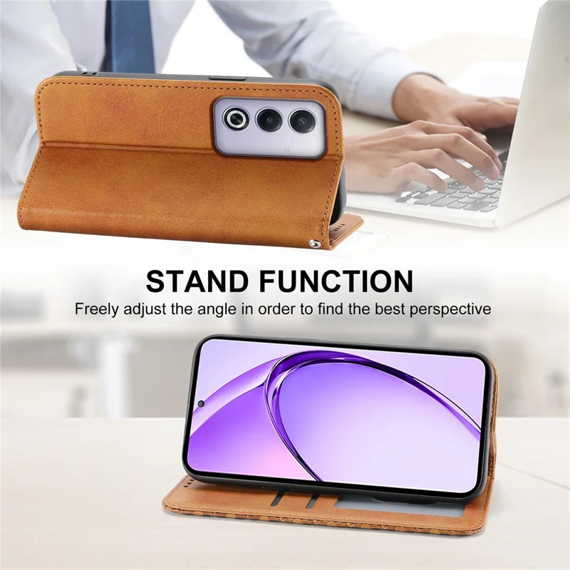 For Oppo A3 Pro (Global) 5G Case Calf Texture PU Leather Phone Cover with Wallet - Yellow