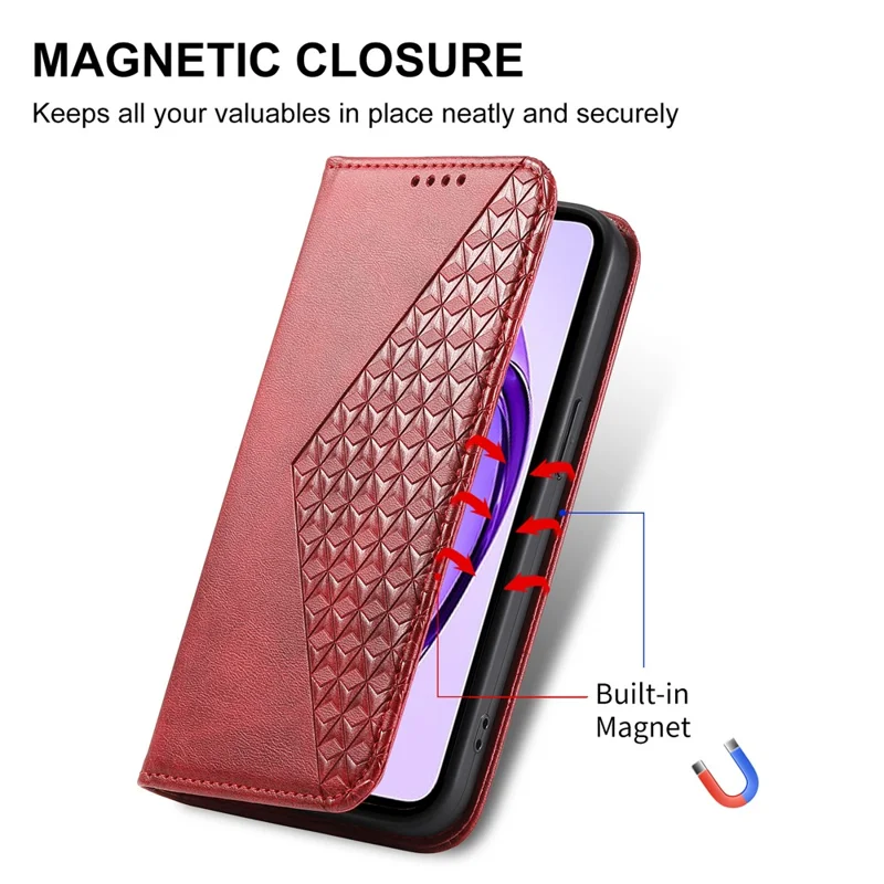 For Oppo A3 Pro (Global) 5G Case Calf Texture PU Leather Phone Cover with Wallet - Red