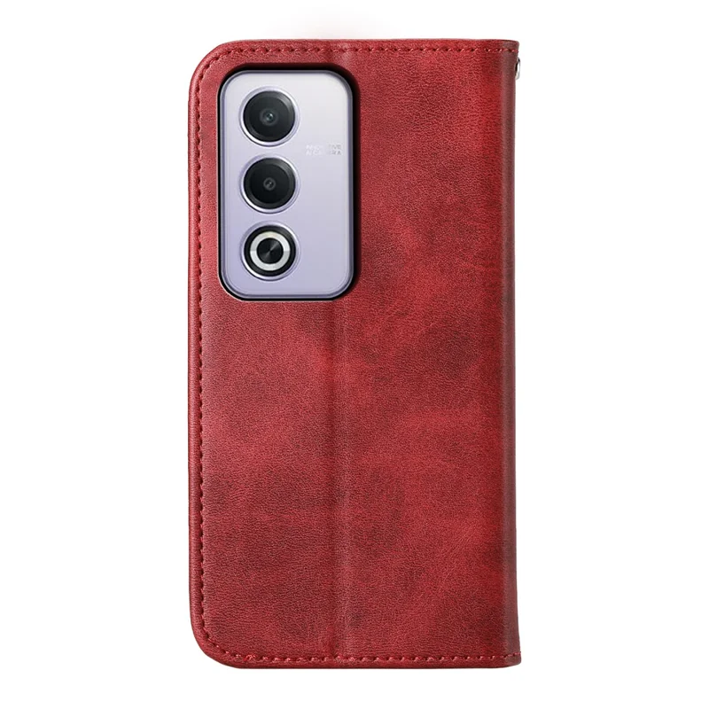 For Oppo A3 Pro (Global) 5G Case Calf Texture PU Leather Phone Cover with Wallet - Red