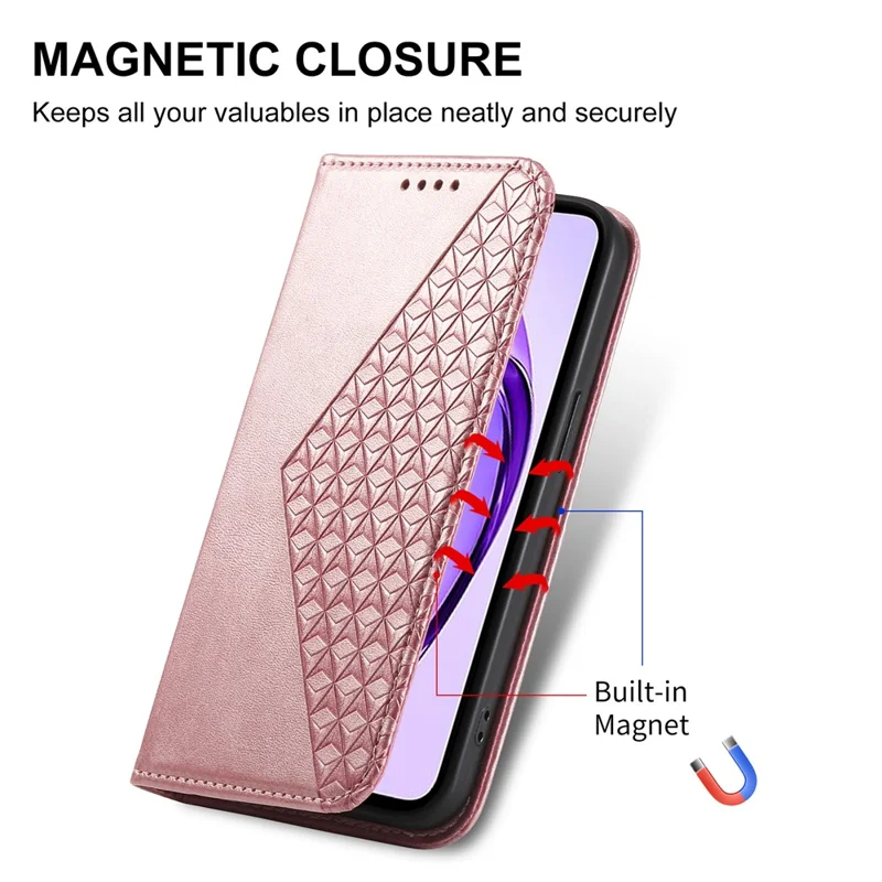 For Oppo A3 Pro (Global) 5G Case Calf Texture PU Leather Phone Cover with Wallet - Rose Gold