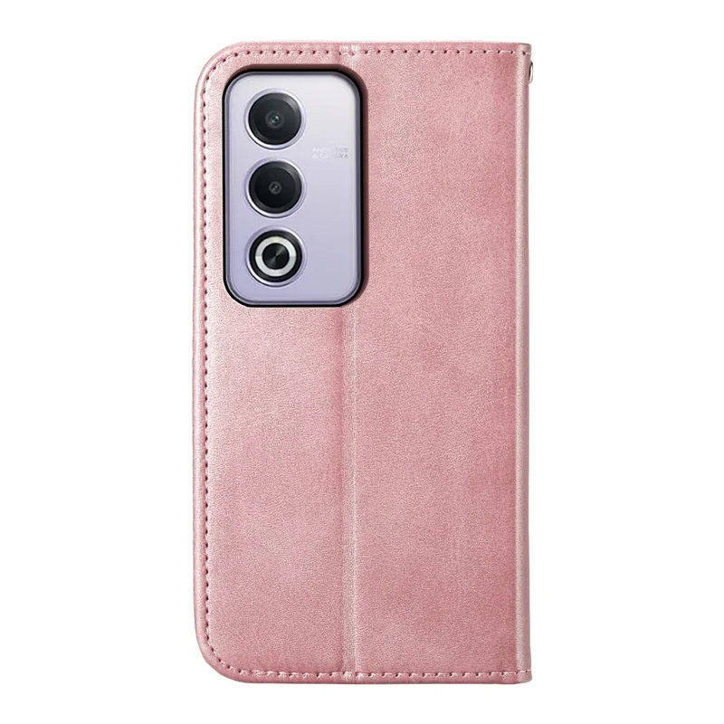 For Oppo A3 Pro (Global) 5G Case Calf Texture PU Leather Phone Cover with Wallet - Rose Gold