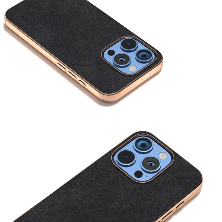 Per Iphone 16 Pro Max Case Elettroplante PC in Pelle Shock Aound Cover - Nero