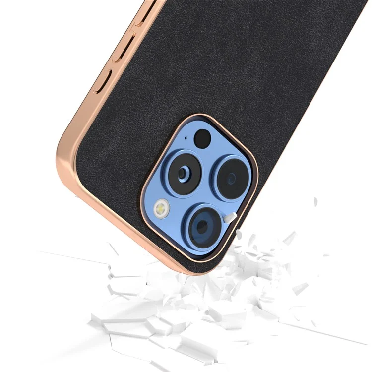 Per Iphone 16 Pro Max Case Elettroplante PC in Pelle Shock Aound Cover - Nero
