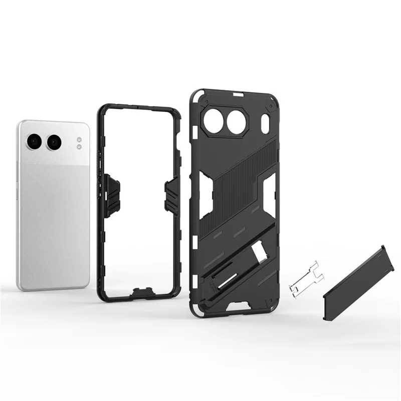 For OnePlus Nord 4 Case PC+TPU Shockproof Phone Cover with Kickstand - Rose