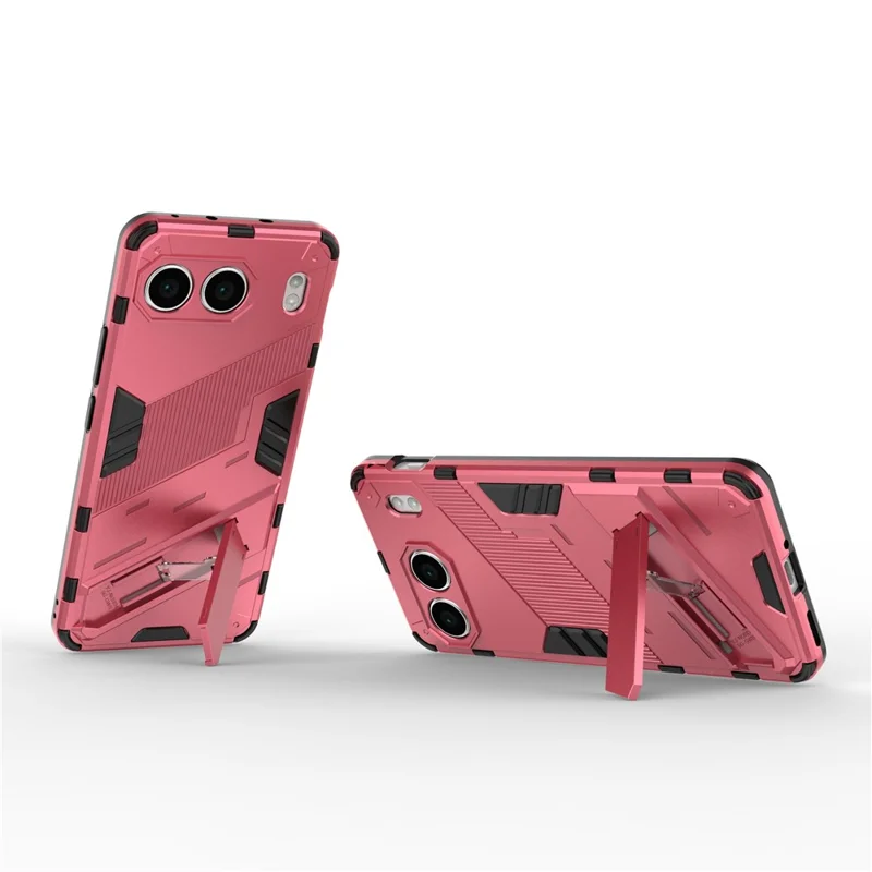 For OnePlus Nord 4 Case PC+TPU Shockproof Phone Cover with Kickstand - Rose