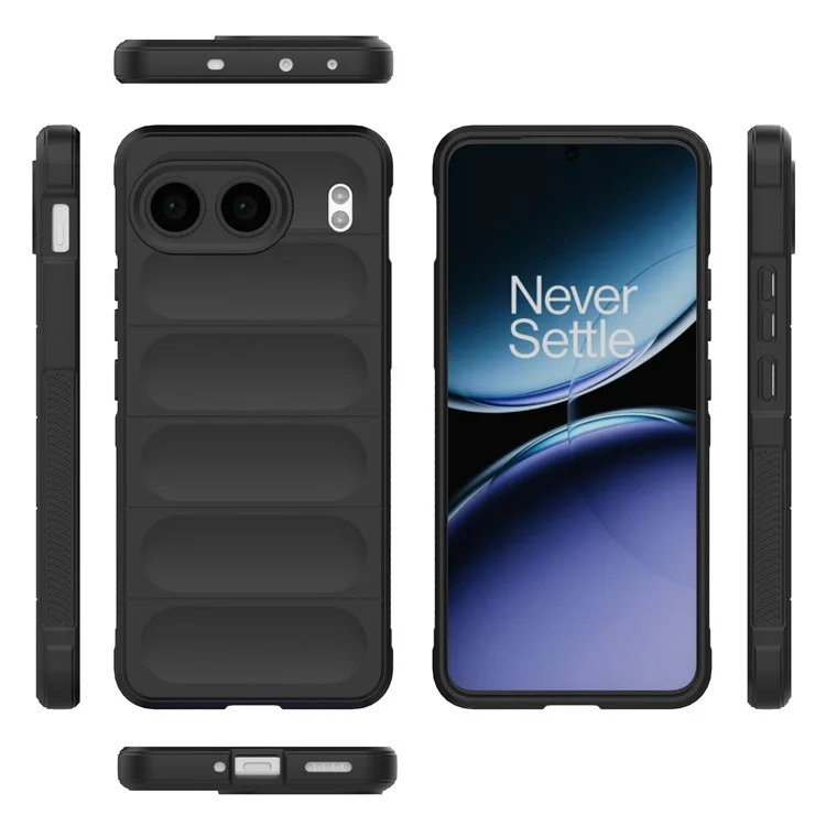 Для чехла OnePlus Nord 4 Anti-Drop Soft TPU Rugged Phone Back Cover - Black