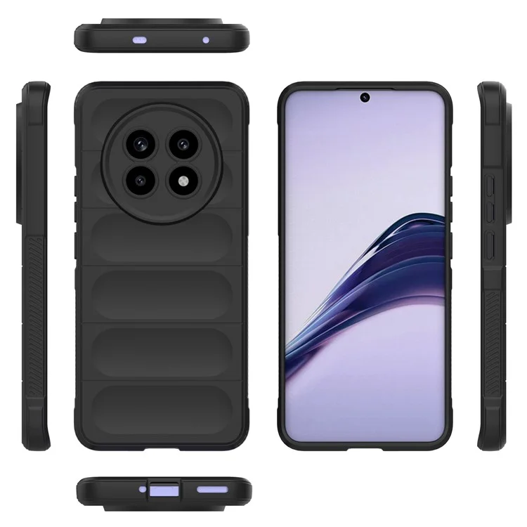 For Realme 13 Pro 5G (Global) / 13 Pro+ 5G (Global) Case Anti-Drop Soft TPU Rugged Phone Back Cover - Black