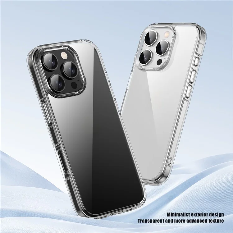 IPAKY For iPhone 16 Pro Max Clear Phone Case TPU + PC Slim Phone Back Cover - Transparent