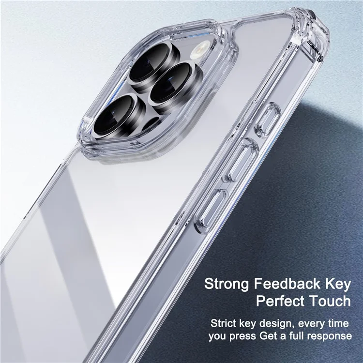 IPAKY For iPhone 16 Pro Clear Phone Case Four Corner Shockproof Slim Back Cover