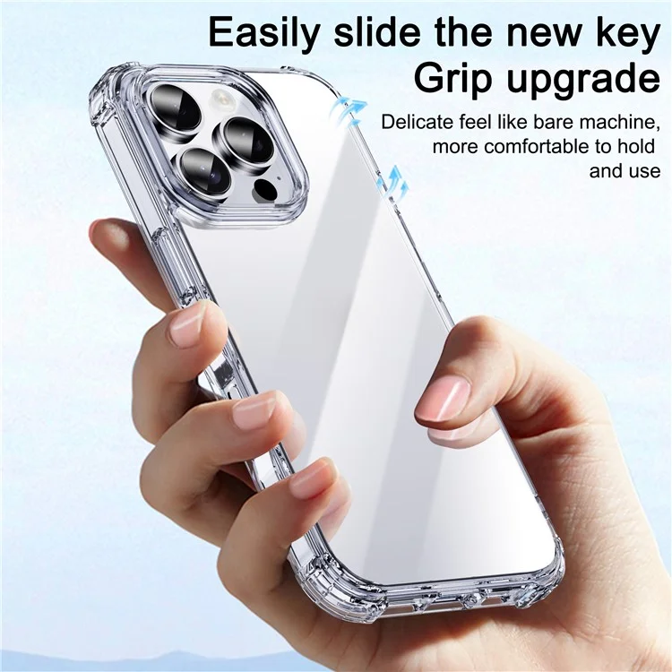 IPAKY For iPhone 16 Pro Clear Phone Case Four Corner Shockproof Slim Back Cover