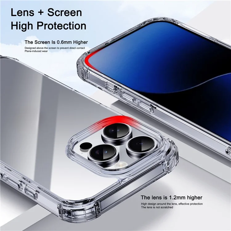 IPAKY For iPhone 16 Pro Clear Phone Case Four Corner Shockproof Slim Back Cover