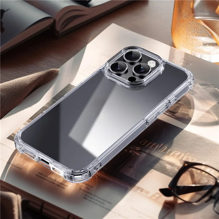 IPAKY For iPhone 16 Pro Clear Phone Case Four Corner Shockproof Slim Back Cover