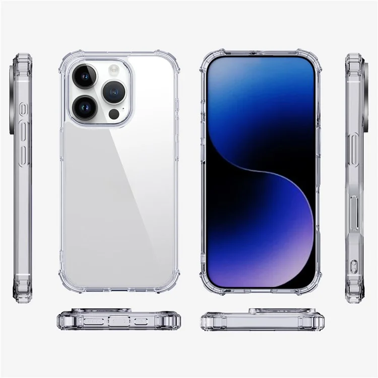 IPAKY For iPhone 16 Pro Max Clear Phone Case Four Corner Shockproof Slim Back Cover