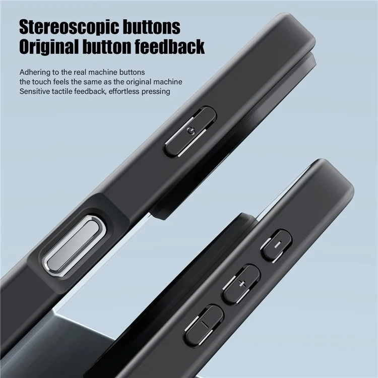 IPAKY For iPhone 16 Pro Max Clear Phone Case TPU + PC Anti-Fingerprint Back Cover - Black