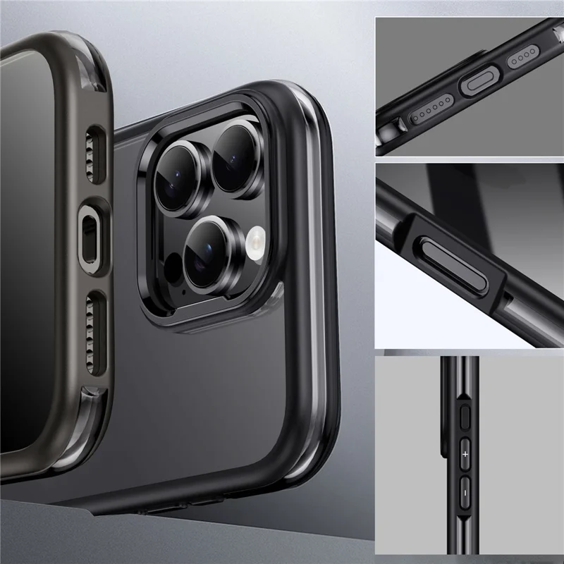 Ipaky For Iphone 16 Pro Обълектирующие TPU Case Shocbable Shock -reseep Phone Cover - Титановое Золото