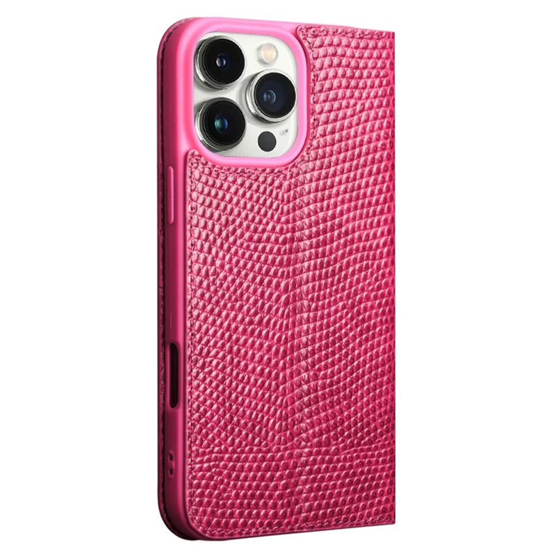 QIALINO For iPhone 16 Pro Wallet Case Crocodile Texture Genuine Cow Leather Anti-Drop Phone Cover