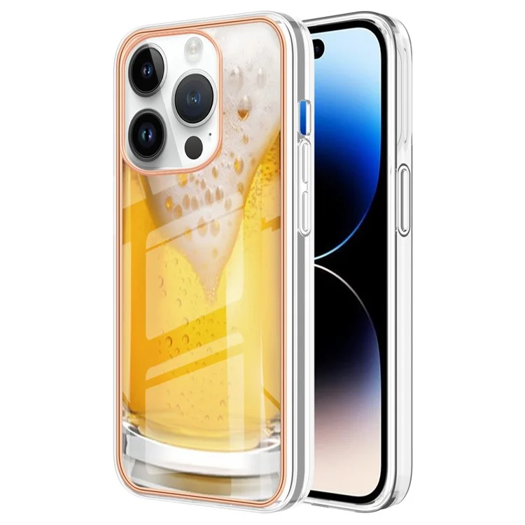YB IMD Sterme-16 Style-E Per Iphone 16 Pro Max TPU Case Stamping Back Cover Del Telefono - Birra