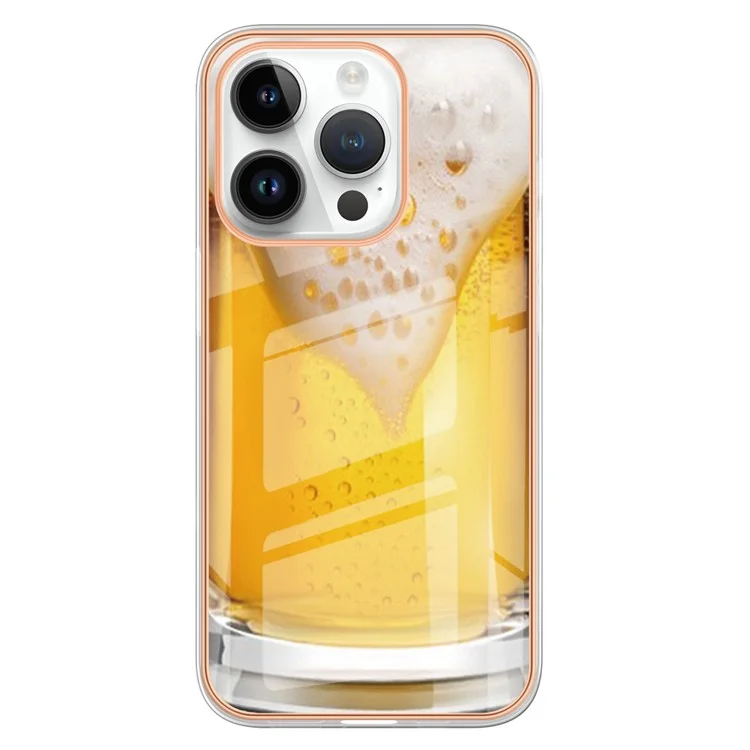 YB IMD Sterme-16 Style-E Per Iphone 16 Pro Max TPU Case Stamping Back Cover Del Telefono - Birra