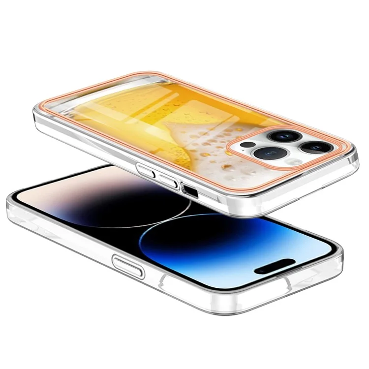 YB IMD Sterme-16 Style-E Per Iphone 16 Pro Max TPU Case Stamping Back Cover Del Telefono - Birra