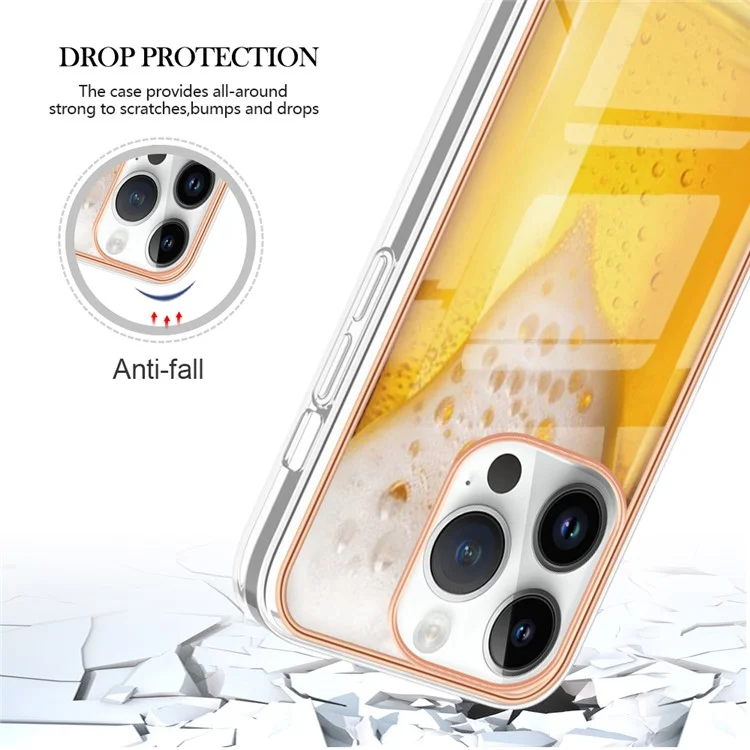 YB IMD Sterme-16 Style-E Per Iphone 16 Pro Max TPU Case Stamping Back Cover Del Telefono - Birra