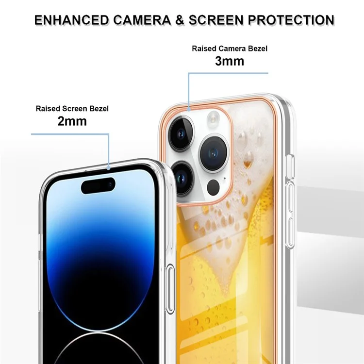 YB IMD Sterme-16 Style-E Per Iphone 16 Pro Max TPU Case Stamping Back Cover Del Telefono - Birra