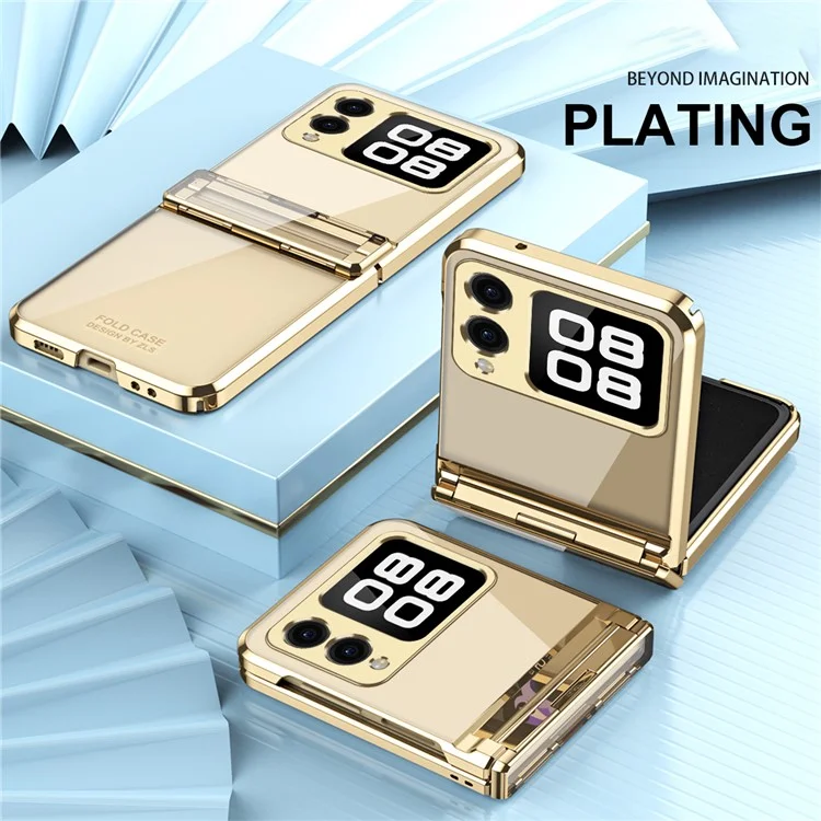 For Huawei nova Flip 5G Case Electroplating PC Folding Phone Cover - Champagne Gold