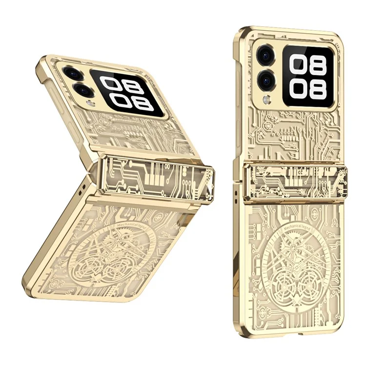 Pour Huawei Nova Flip 5G Case Mécanique Légende Électroplasante Couverture de Téléphone PC - or Champagne