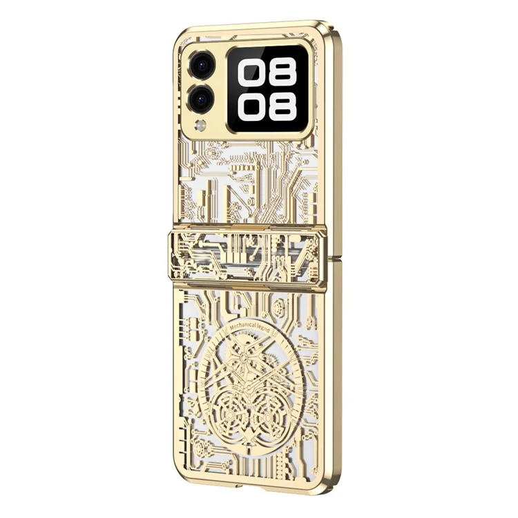 Pour Huawei Nova Flip 5G Case Mécanique Légende Électroplasante Couverture de Téléphone PC - or Champagne