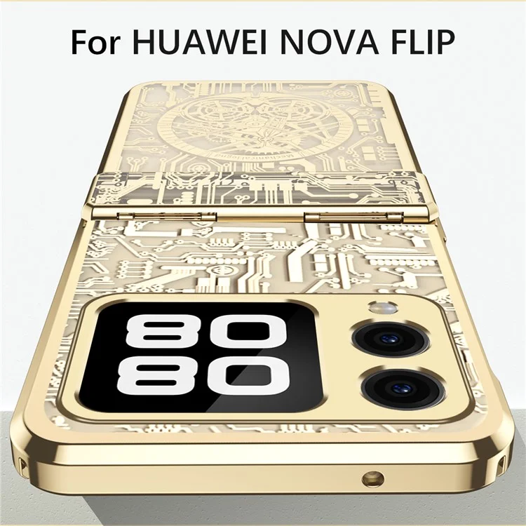 Pour Huawei Nova Flip 5G Case Mécanique Légende Électroplasante Couverture de Téléphone PC - or Champagne