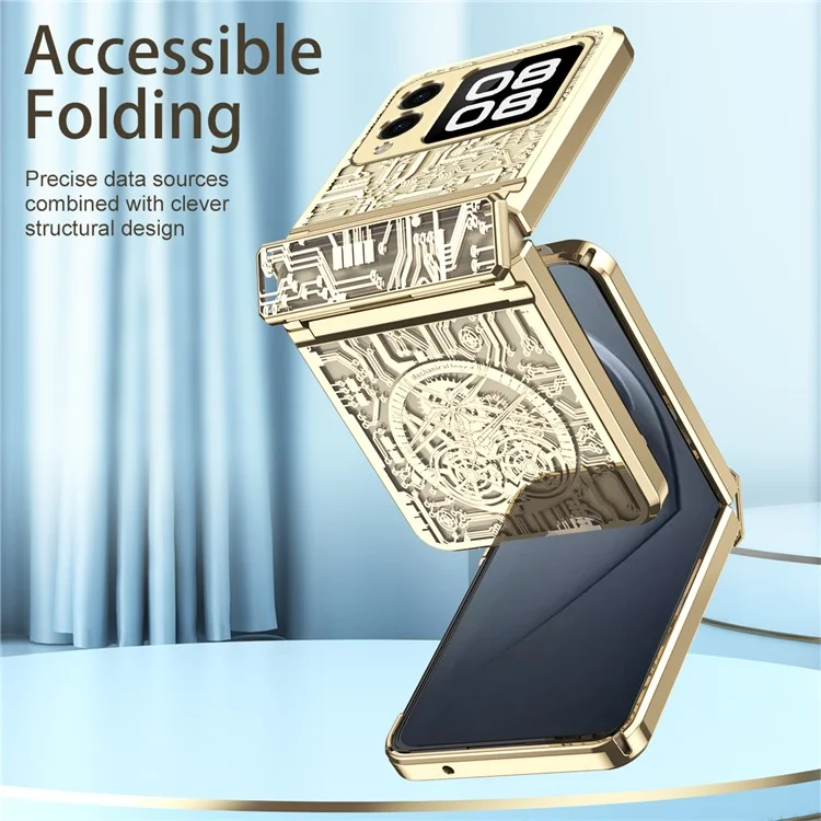 Pour Huawei Nova Flip 5G Case Mécanique Légende Électroplasante Couverture de Téléphone PC - or Champagne