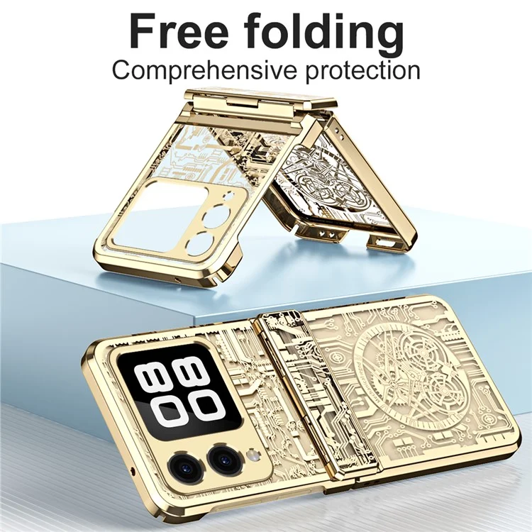 Pour Huawei Nova Flip 5G Case Mécanique Légende Électroplasante Couverture de Téléphone PC - or Champagne