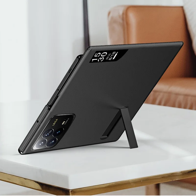 For Xiaomi Mix Fold 4 5G Case View Window PU Leather Kickstand Phone Cover - Sapphire