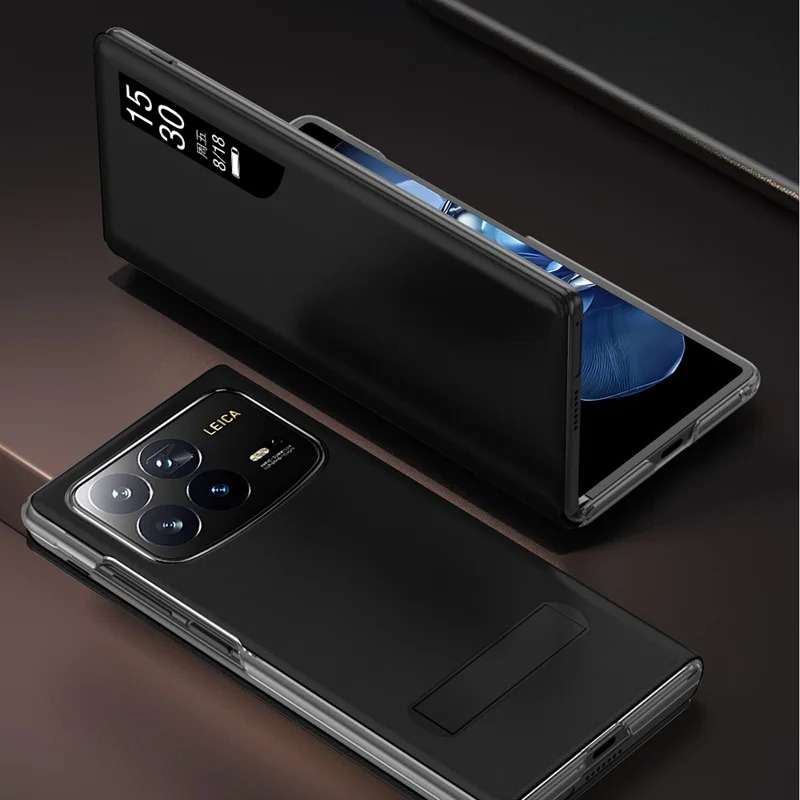 For Xiaomi Mix Fold 4 5G Case View Window PU Leather Kickstand Phone Cover - Sapphire
