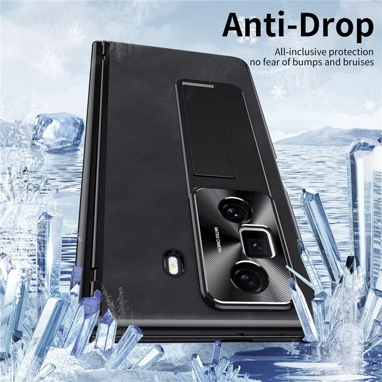 Per Honor Magic Vs3 5G Case Leather+PC Copertura Telefonica Con Pellicola Con Vetro Temperato - Marrone