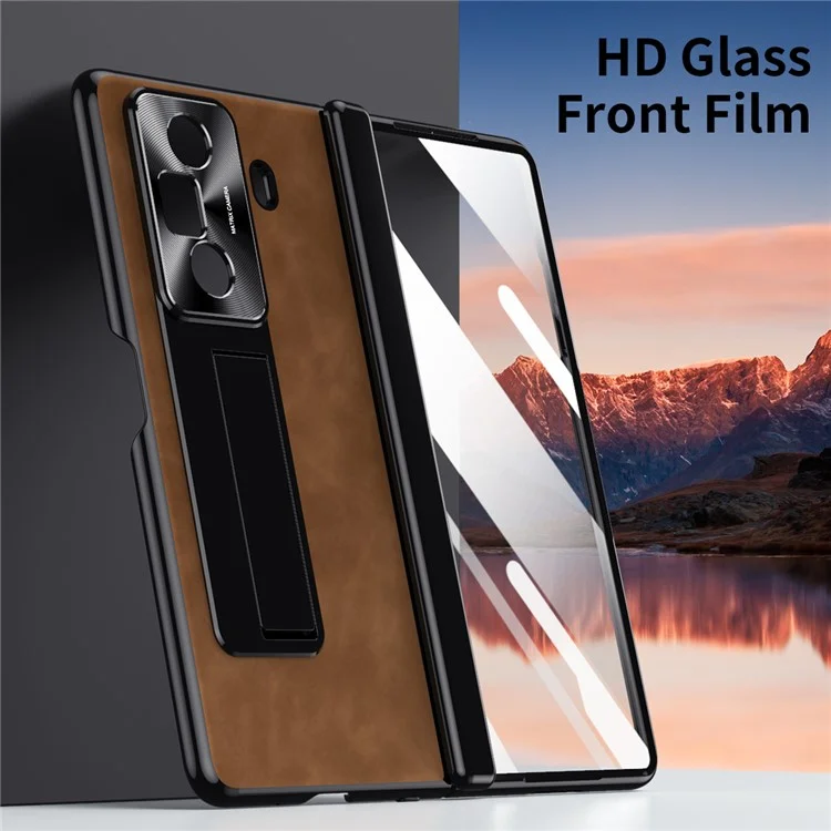 Per Honor Magic Vs3 5G Case Leather+PC Copertura Telefonica Con Pellicola Con Vetro Temperato - Marrone