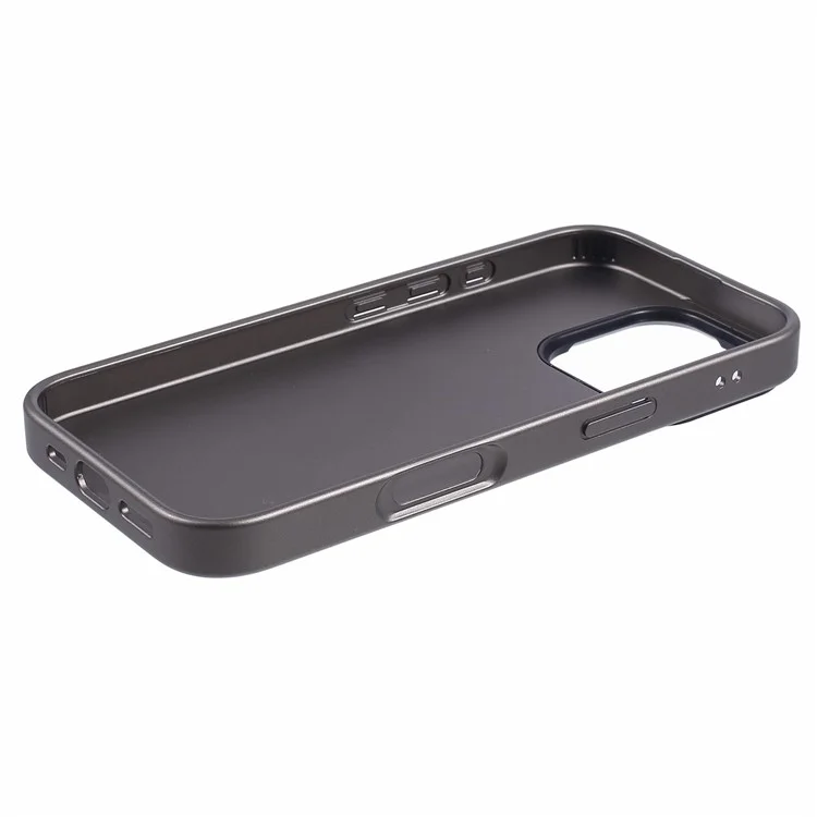 X-LEVEL Für iPhone 16 Pro Hülle Geometrische PC+TPU+Leder Anti-Kratzer Handyhülle - Titanium Grey