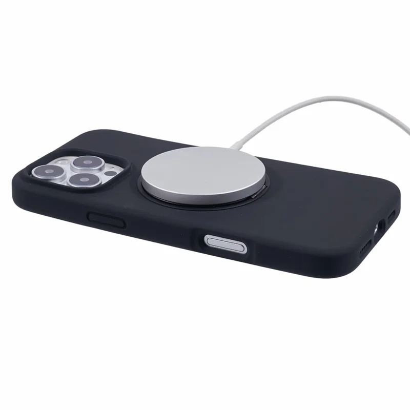 X-level Per Iphone 16 Pro Case Compatibile Con MagSafe Rotable Kickstand Liquid Silicone Telefono - Nero