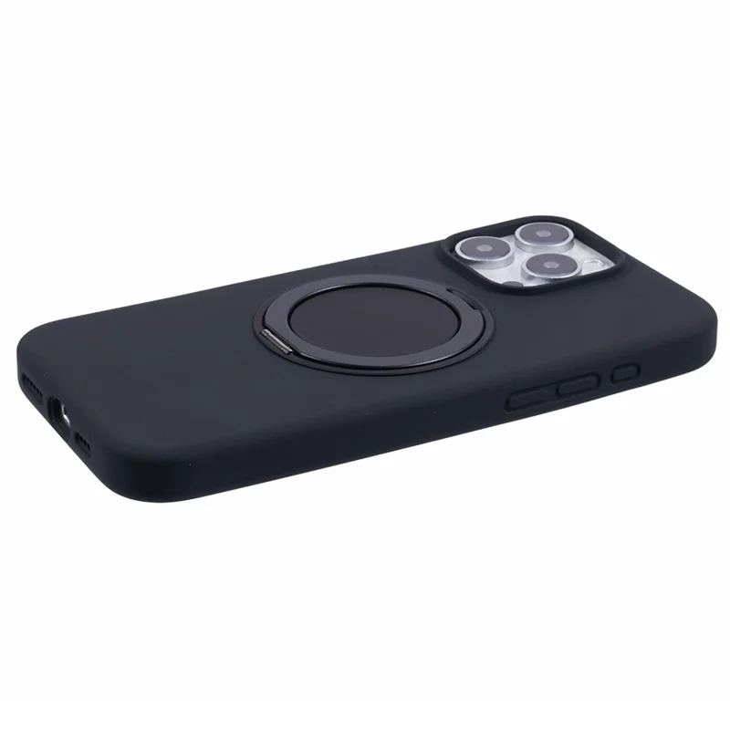 X-level Per Iphone 16 Pro Case Compatibile Con MagSafe Rotable Kickstand Liquid Silicone Telefono - Nero