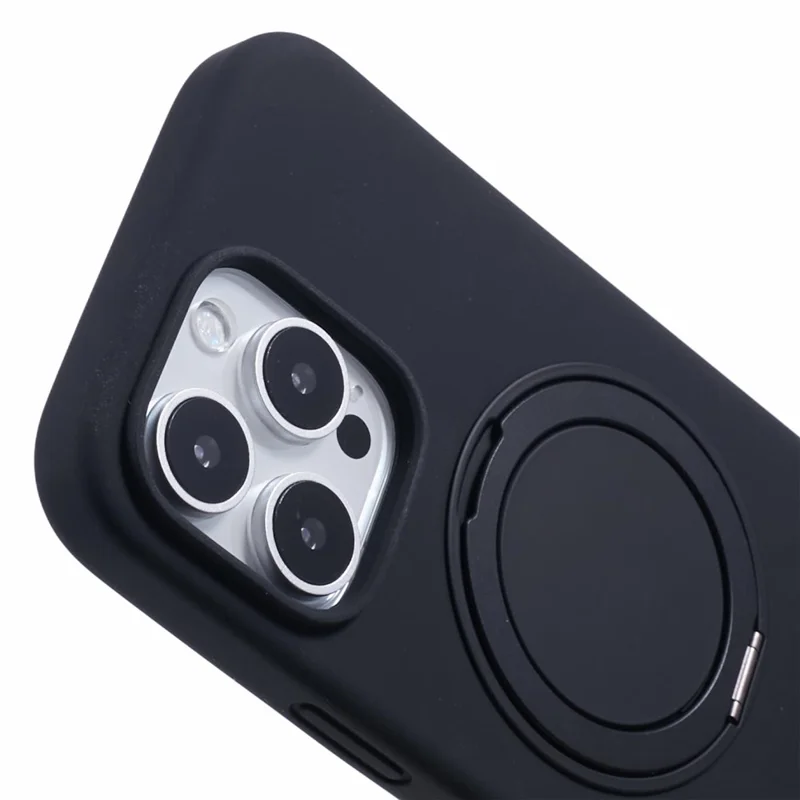 X-level Per Iphone 16 Pro Case Compatibile Con MagSafe Rotable Kickstand Liquid Silicone Telefono - Nero