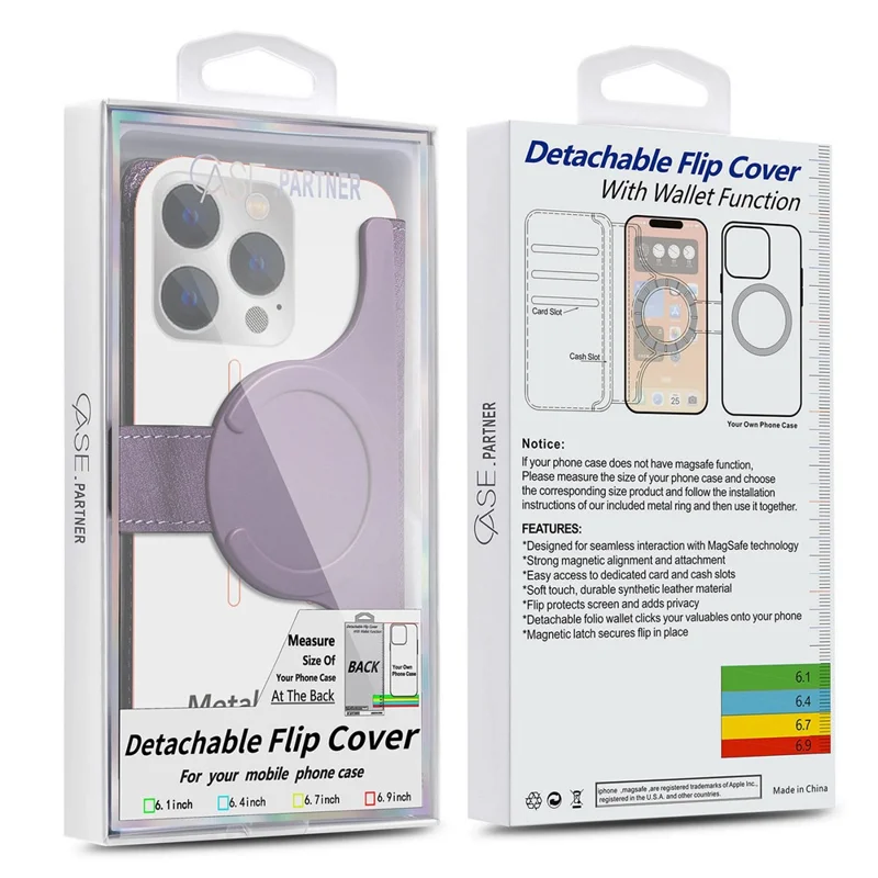 Coperchio Telefonico Per Telefono Staccabile Magnetico MW-02S Caseneo Per Supporto Per il Bloccante RFID da 6,7 ​​pollici - Viola