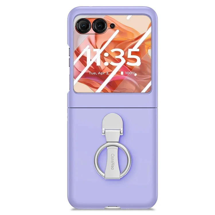 Для Motorola Razr 50 5G Case Ring Кольцо с Пленкой Для Компьютера с Задним Экраном из Закаленного Стекла - Фиолетовый