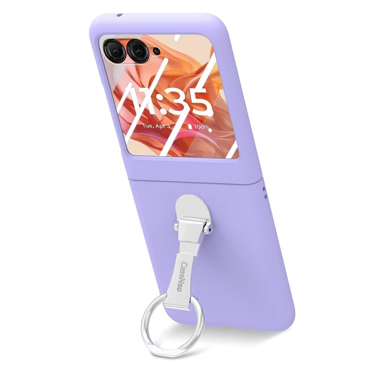 Для Motorola Razr 50 5G Case Ring Кольцо с Пленкой Для Компьютера с Задним Экраном из Закаленного Стекла - Фиолетовый