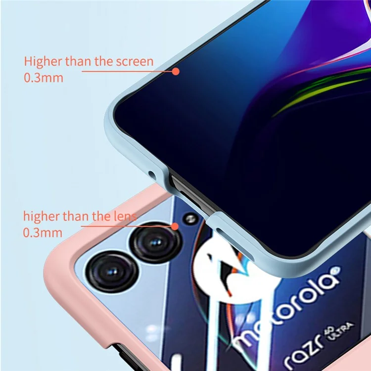For Motorola Razr 50 5G Case Skin-touch PC Phone Cover with Rear Screen Protector - White