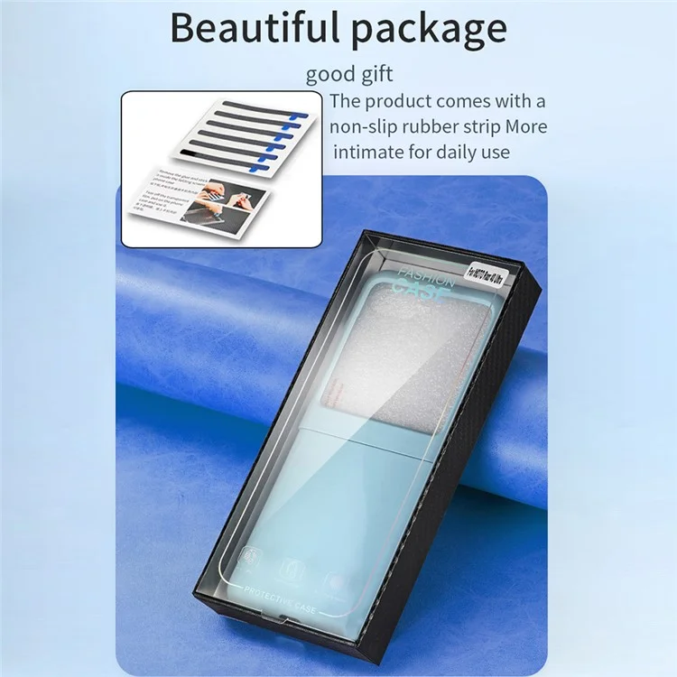 For Motorola Razr 50 5G Case Skin-touch PC Phone Cover with Rear Screen Protector - White