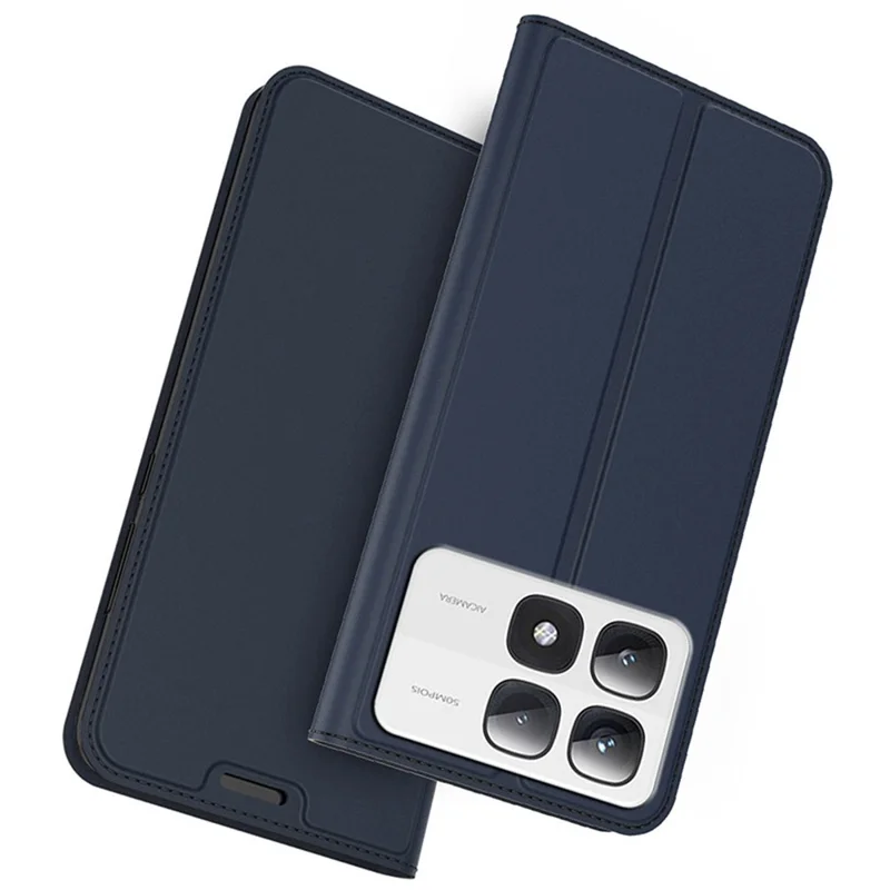 Para Xiaomi 14T Pro Case Capa de Telefone de Couro PU com Suporte para Cartão Fecho Magnético - Azul