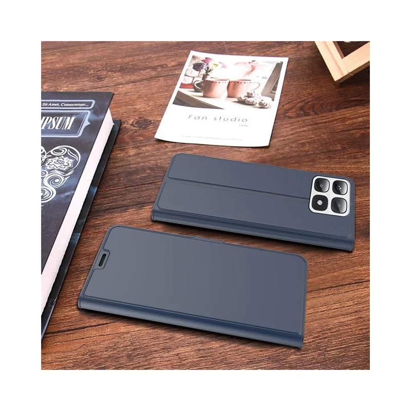 For Xiaomi 14T Pro Case Shockproof TPU Inner Shell Leather Phone Cover Card Slot - Blue