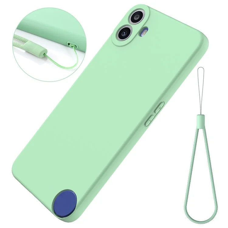 For Nothing CMF Phone 1 Case Liquid Silicone Anti-Scratch Phone Cover with Hand Strap - Green