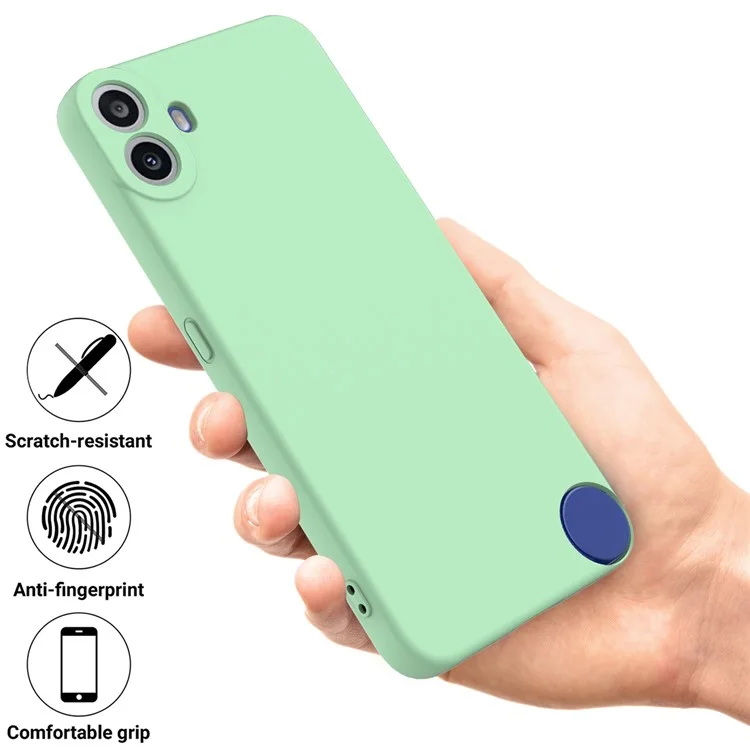 For Nothing CMF Phone 1 Case Liquid Silicone Anti-Scratch Phone Cover with Hand Strap - Green