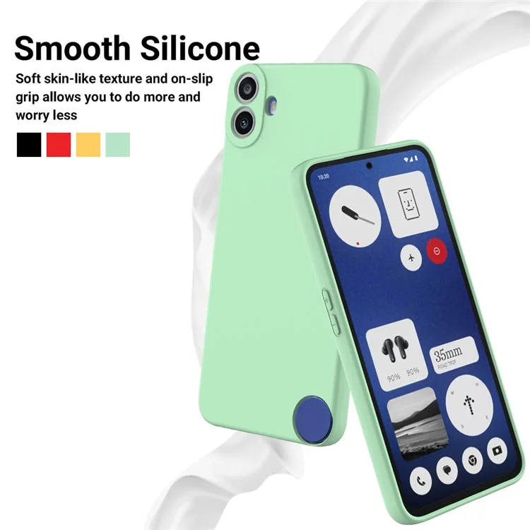 For Nothing CMF Phone 1 Case Liquid Silicone Anti-Scratch Phone Cover with Hand Strap - Green